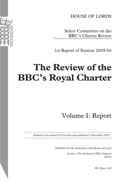 The Review of the BBC's Royal Charter