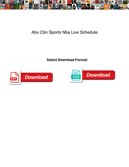 Abs Cbn Sports Nba Live Schedule