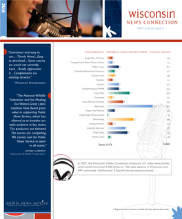 Wisconsin NEWS CONNECTION 2007 Annual Report