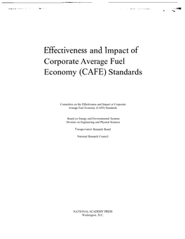 Lffectiveness and Lmpact of Corporate Average Fuel Economy (CAFE)