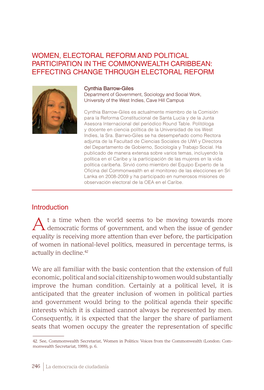 Introduction Women, Electoral Reform and Political Participation in The