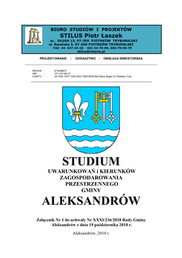 Studium Aleksandrów-Załącznik Nr 1 Do