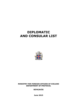 Diplomatic and Consular List