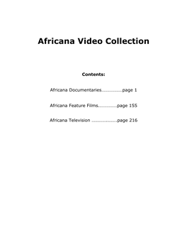 Africana Video Collection