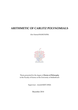 Arithmetic of Carlitz Polynomials