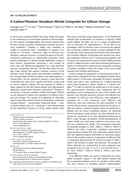 A Carbon/Titanium Vanadium Nitride Composite for Lithium Storage