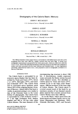 Stratigraphy of the Caloris Basin, Mercury