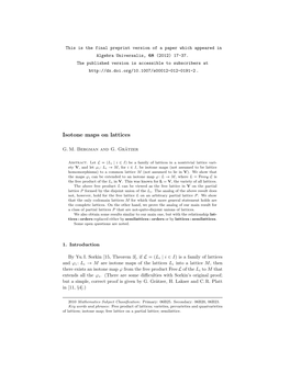 Isotone Maps on Lattices