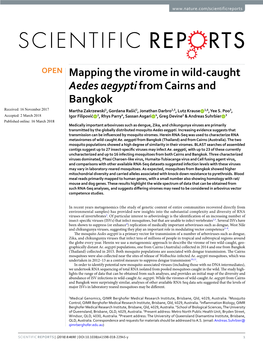 Mapping the Virome in Wild-Caught Aedes Aegypti from Cairns and Bangkok