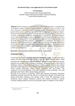 Paradoxical Figure and Application in Carita Pantun Sunda Aris Darisman