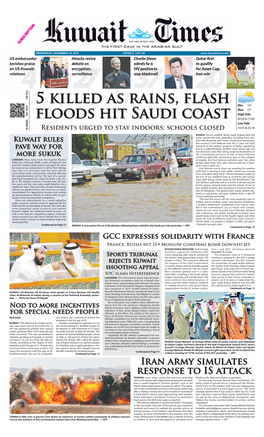 5 Killed As Rains, Flash Floods Hit Saudi Coast