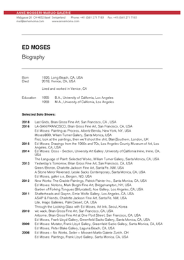 ED MOSES Biography