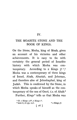 The Moabite Stone and the Book of Kings