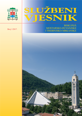 VJESNIKJESNIK BISKUPIJÂ Broj 1/2017