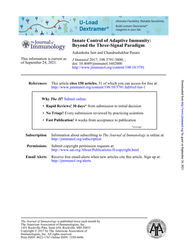 Innate Control of Adaptive Immunity: Beyond the Three-Signal Paradigm