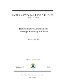 Transformative Disarmament: Crafting a Roadmap for Peace