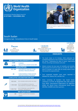 South Sudan Emergency Type: Humanitarian Crisis in South Sudan