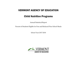 Annual Statistical Report Percent of Students Eligible for Free and Reduced Price School Meals School Year 2017-2018