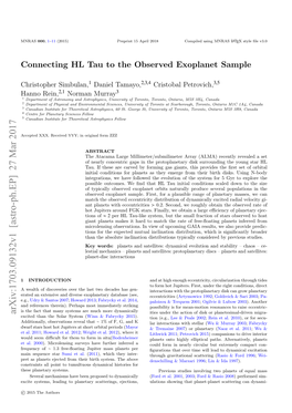 Connecting HL Tau to the Observed Exoplanet Sample