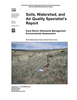 Soils, Watershed, and Air Quality Specialist's Report