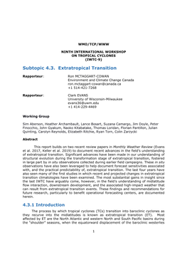 Subtopic 4.3. Extratropical Transition