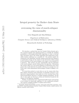 Integral Geometry for Markov Chain Monte Carlo: Overcoming the Curse of Search-Subspace Dimensionality