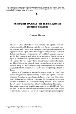 Rise of China and a Changing East Asian Order; (Ed