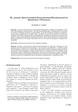 El Género Aeschynomene En Argentina Y Paraguay