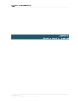 Appendix D: Biological Resources Inventory