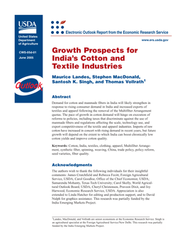 Growth Prospects for India's Cotton and Textile Industries