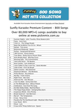 800 Songs Over 80000 MP3+G Songs