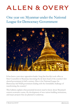 Myanmar Under the National League for Democracy Government