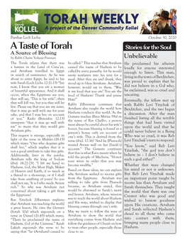 A Taste of Torah