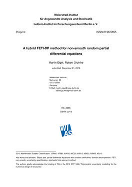 A Hybrid FETI-DP Method for Non-Smooth Random Partial Differential Equations