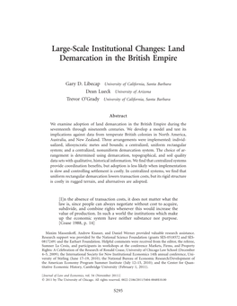 Large-Scale Institutional Changes: Land Demarcation in the British Empire