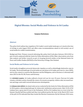 Digital Blooms: Social Media and Violence in Sri Lanka
