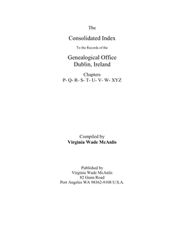 Consolidated Index Genealogical Office