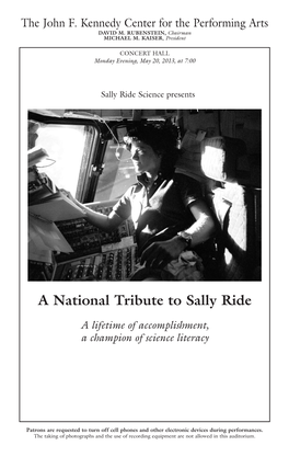 Program for National Tribute to Sally Ride