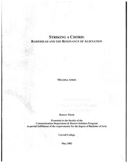 Striking a Chord: Radiohead and the Resonance of Alienation