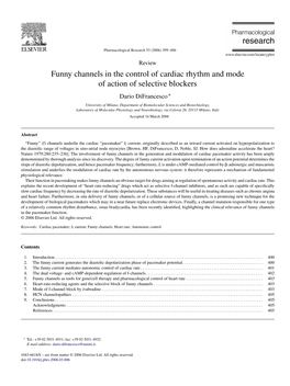 Funny Channels in the Control of Cardiac Rhythm and Mode of Action