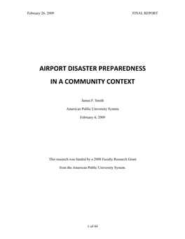 Airport Disaster Preparedness in a Community Context