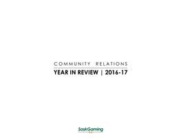 COMMUNITY RELATIONS YEAR in REVIEW | 2016-17 Table of Contents
