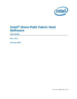 Intel® Omni-Path Fabric Host Software — User Guide