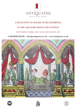 A Selection of Books to Be Exhibited at the Aba Rare