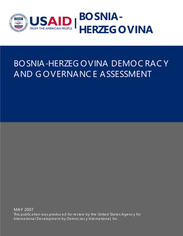Bosnia Herzegovina Democracy and Governance Assessment Final Report.Pdf