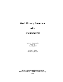 Oral History Interview with Dick Soergel