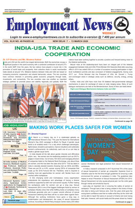 Employment News 7 - 13 March 2020 HIGHLIGHTS of PM NARENDRA MODI’S MANN KI BAAT on 23 FEBRUARY 2020