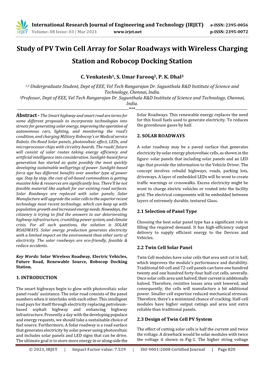 Study of PV Twin Cell Array for Solar Roadways with Wireless Charging Station and Robocop Docking Station