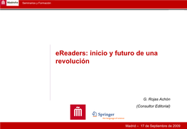 E-Readers Y Otros Aspectos Del Libro Digital