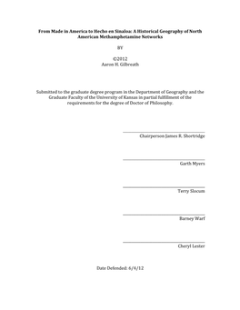 From Made in America to Hecho En Sinaloa: a Historical Geography of North American Methamphetamine Networks